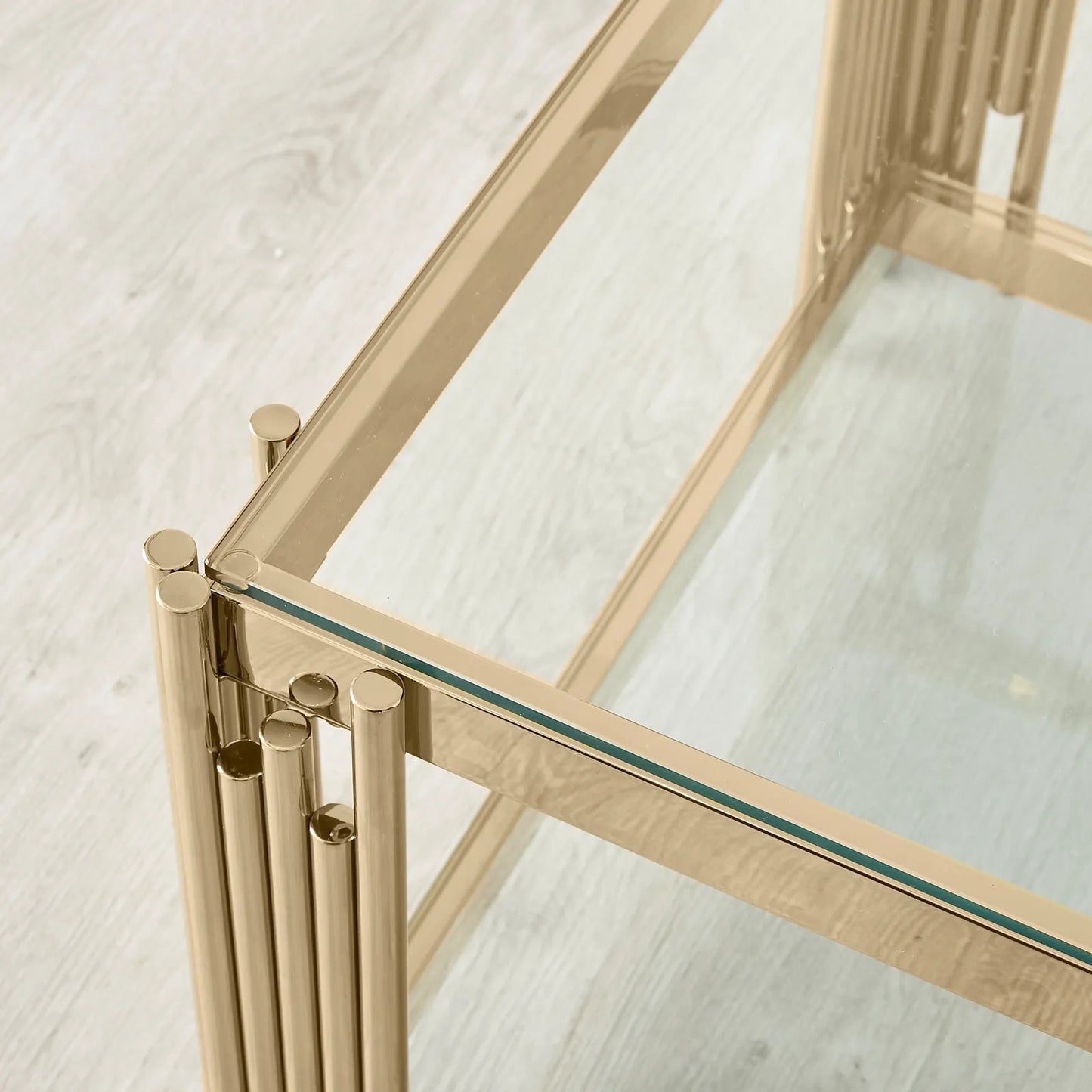 Stainless Steel and Glass Coffee Table Gold 120x60x45 cm