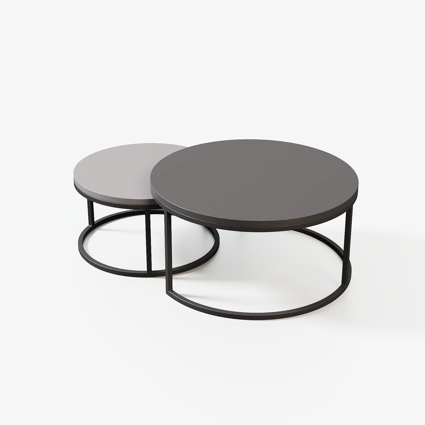 Steel Round Nesting Coffee Table 80x40 cm l 60x34 cm