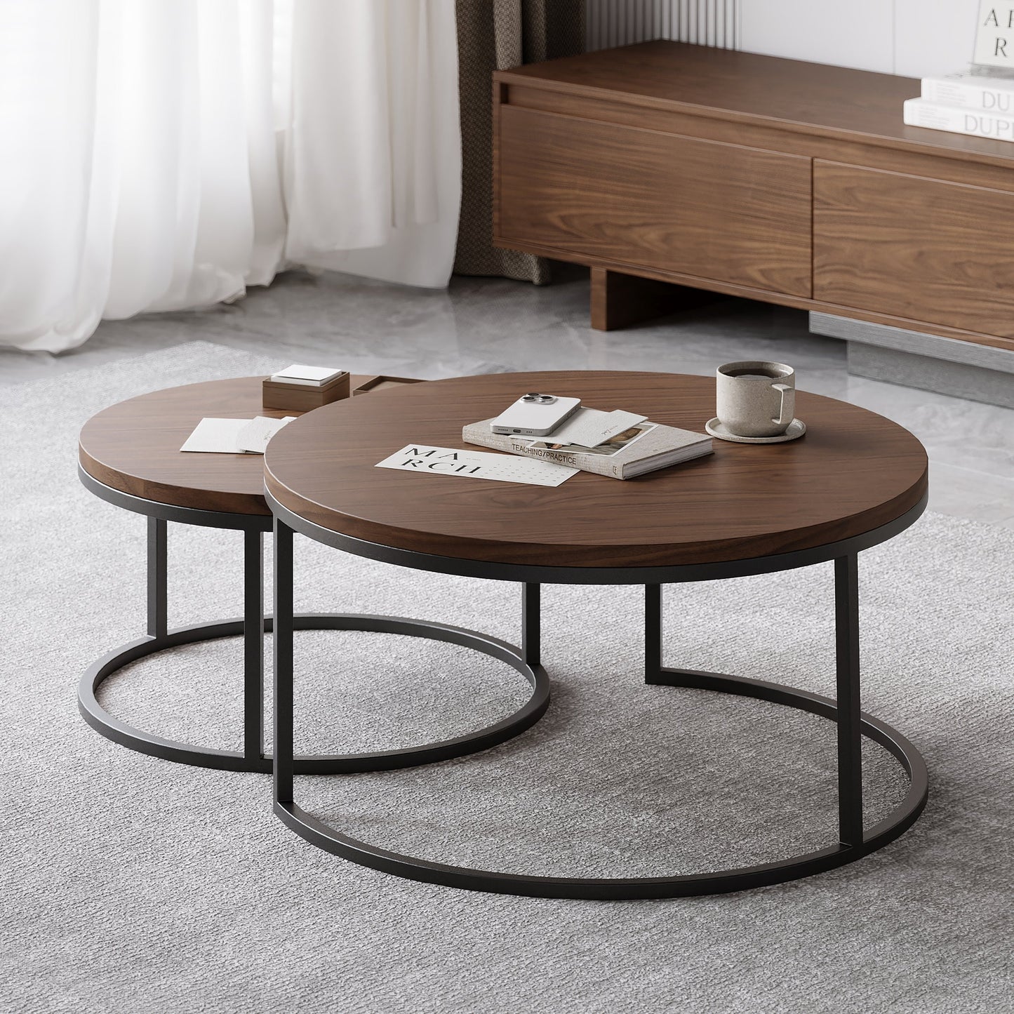 Modern TV Table & Nesting Coffee Table - 2 Pieces - Set