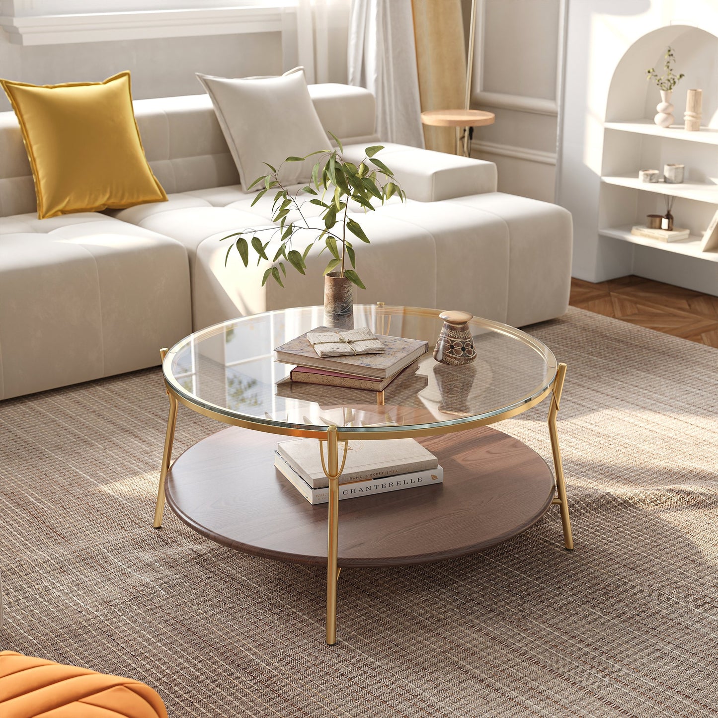 Stainless Steel and Glass Coffee Table 83x42 cm