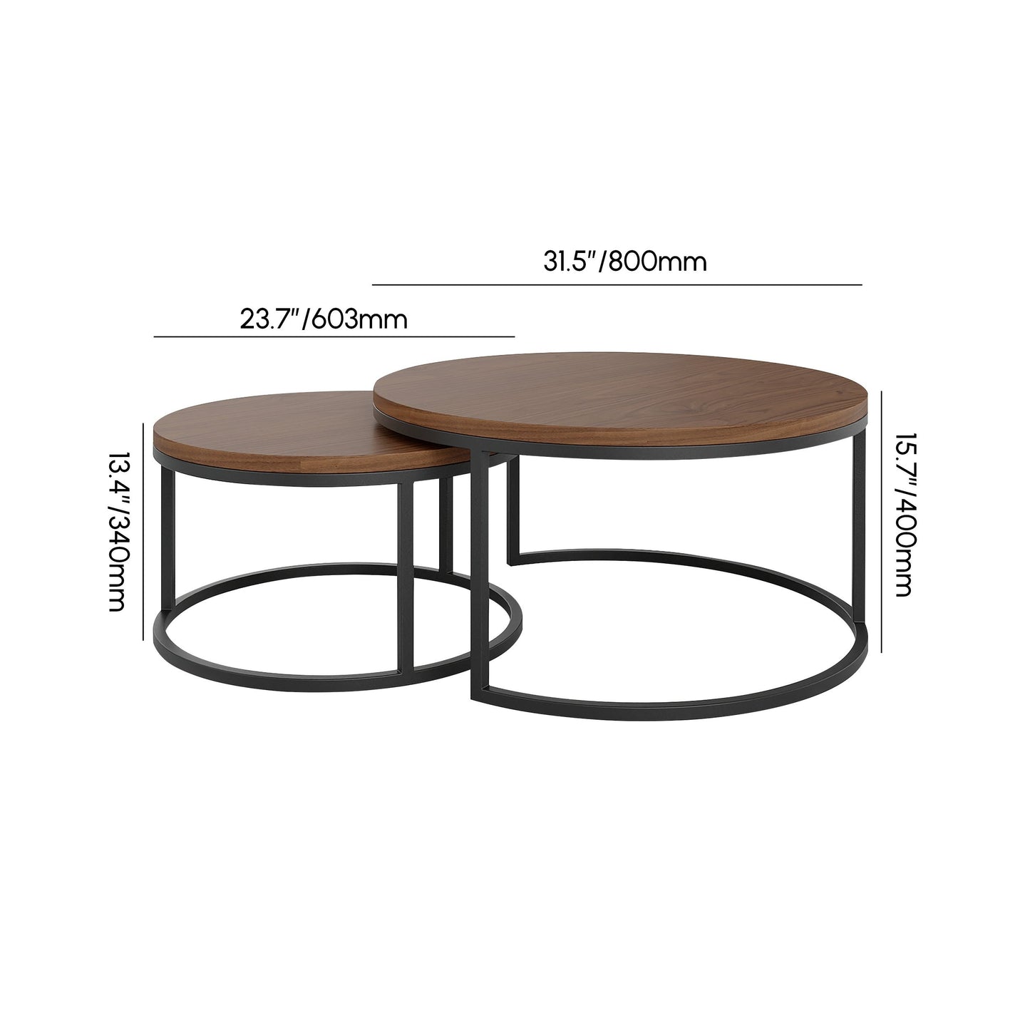 Modern TV Table & Nesting Coffee Table - 2 Pieces - Set