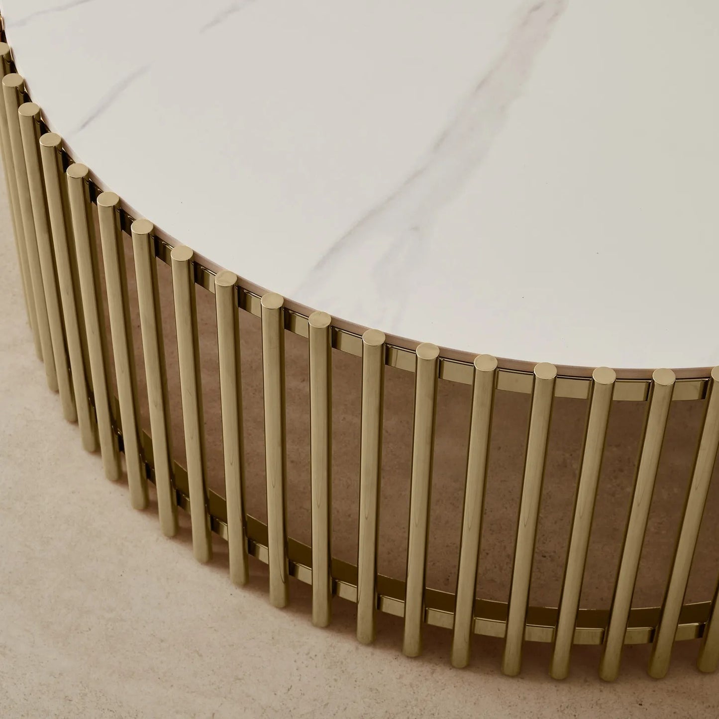 Stainless Steel and Marble Coffee Table Gold 100x40 cm
