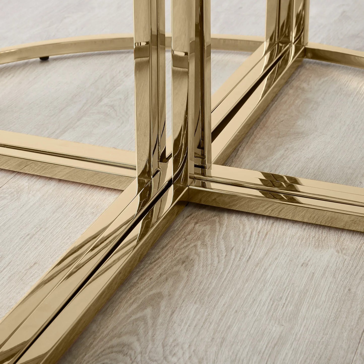 Stainless Steel and Glass Nesting Coffee Table Gold 100x45 cm