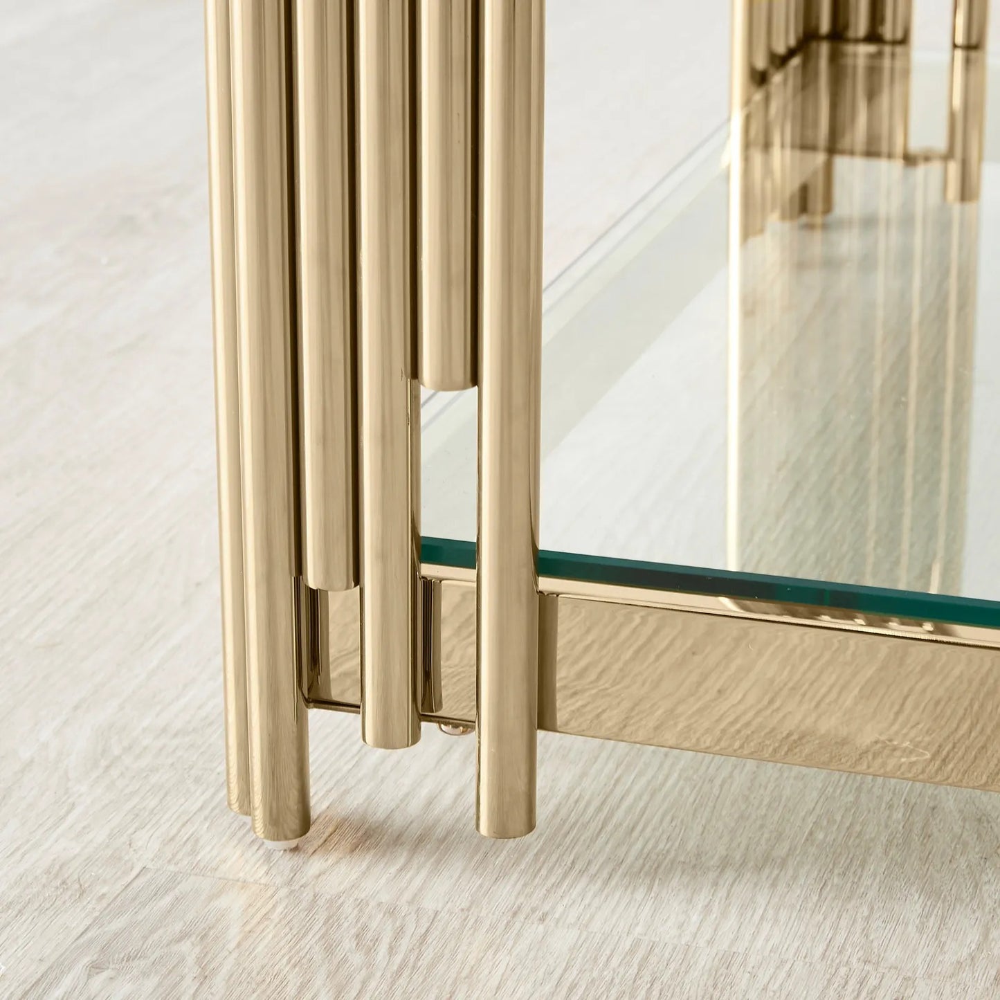 Stainless Steel and Glass Coffee Table Gold 120x60x45 cm