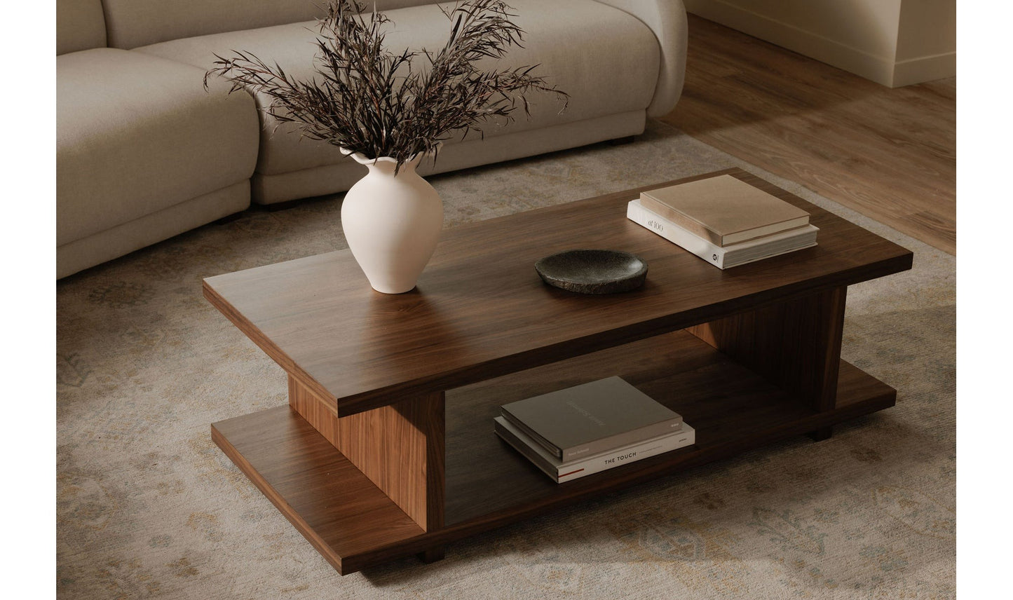 Modern Walnut Coffee Table 120 x 60 x 40 cm