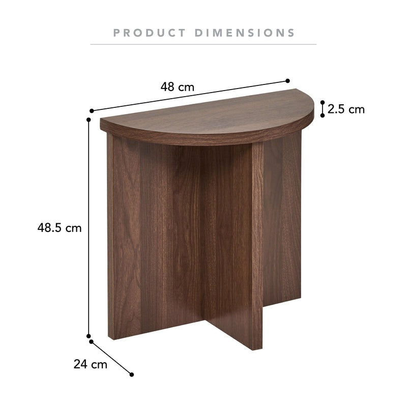 Modern Walnut Side Table 48x48x24 cm