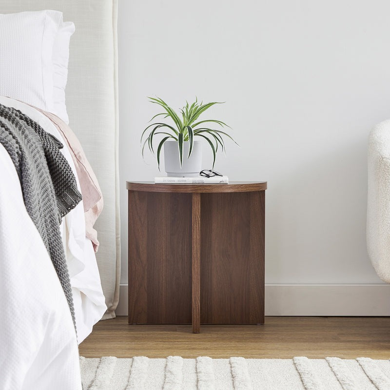 Modern Walnut Side Table 48x48x24 cm