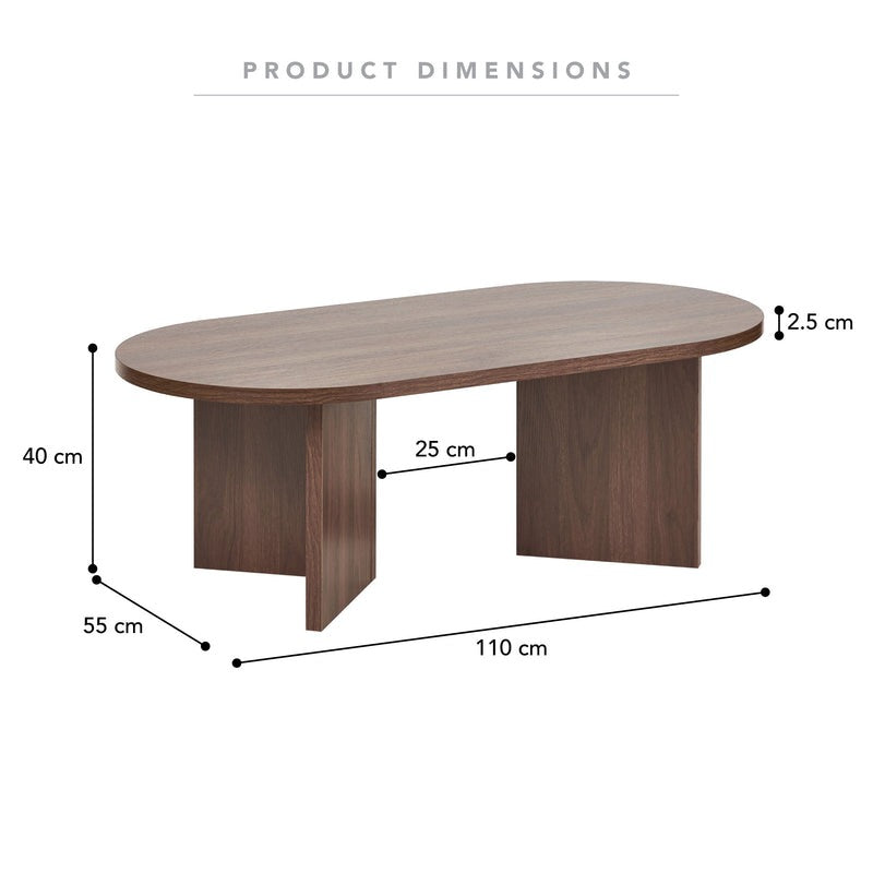 Modern Walnut Coffee Table 110x55x45 cm