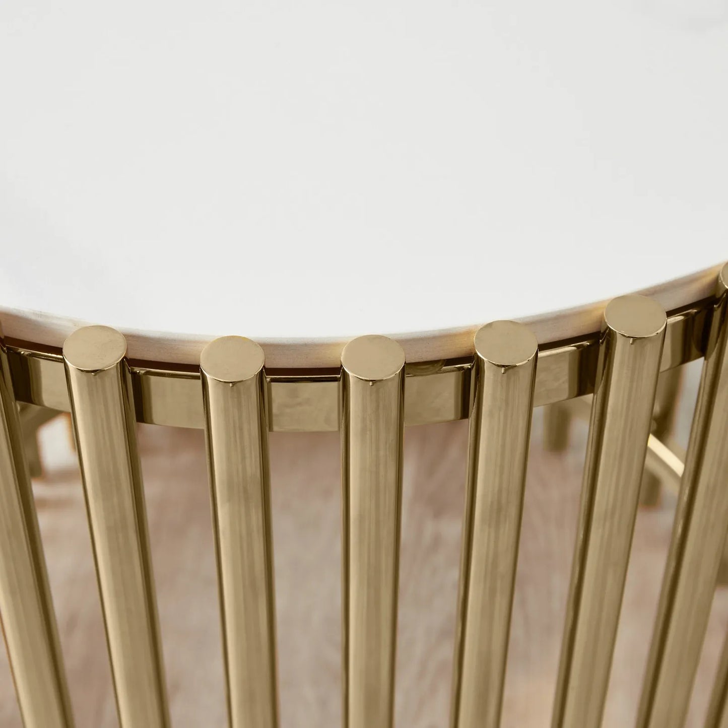 Stainless Steel and Marble Side Table Gold 50x52 cm