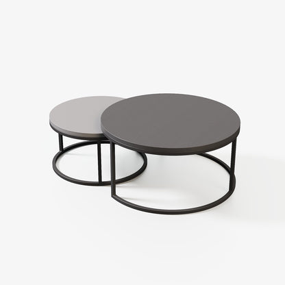 Steel Round Nesting Coffee Table 80x40 cm l 60x34 cm