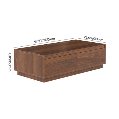 Modern Walnut Coffee Table with 4 drawers 120x60x35
