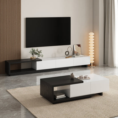Modern ExtendableTV Table & Coffee Table - 2 Pieces - Set