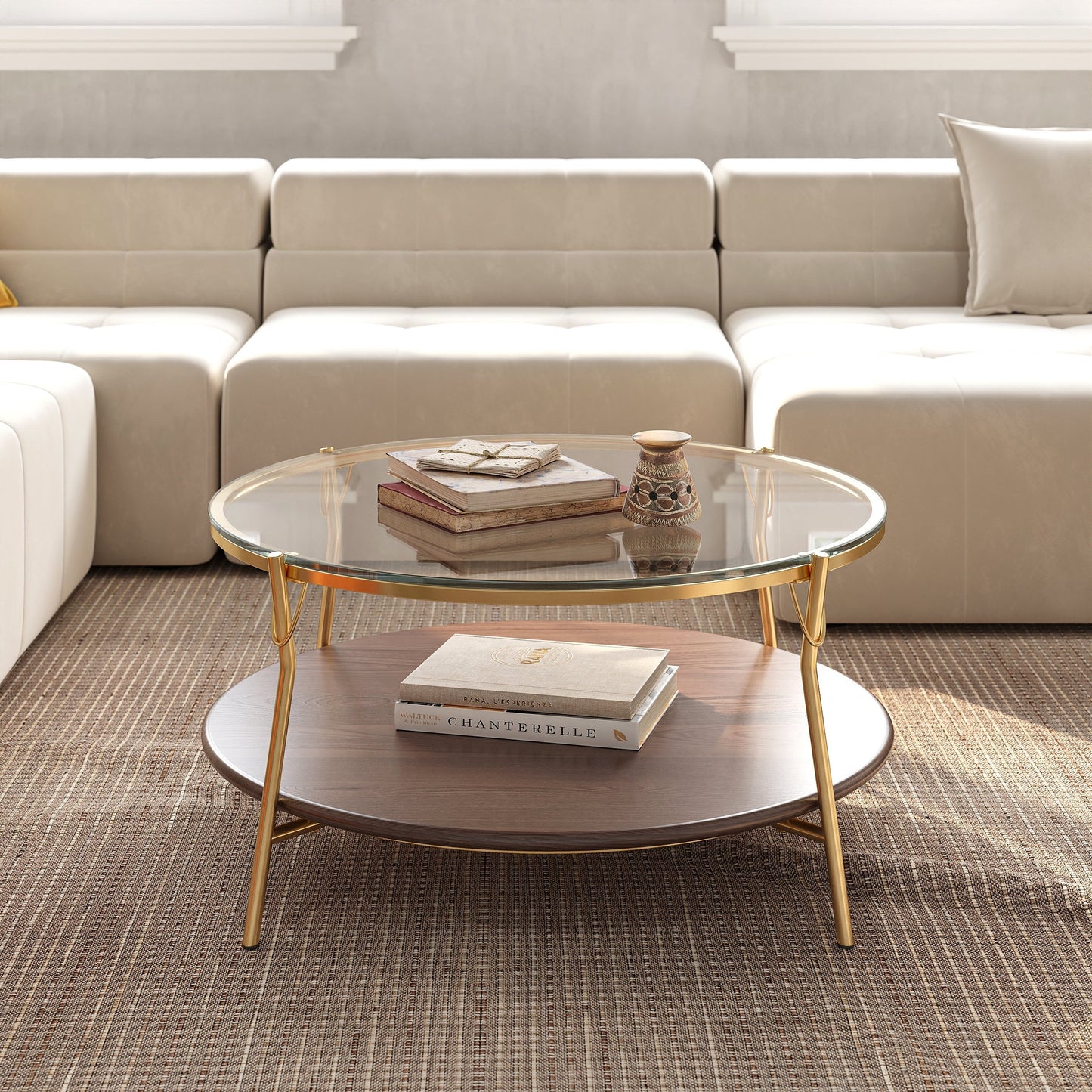 Stainless Steel and Glass Coffee Table 83x42 cm