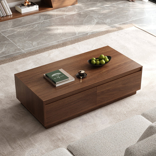 Modern Walnut Coffee Table with 4 drawers 120x60x35