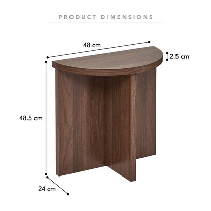 Modern Walnut Side Table 48x48x24 cm