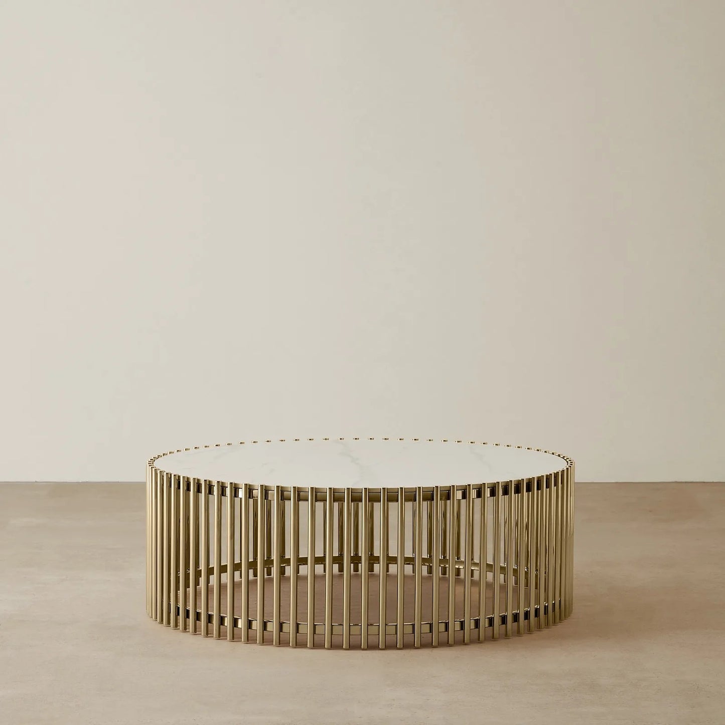 Stainless Steel and Marble Coffee Table Gold 100x40 cm