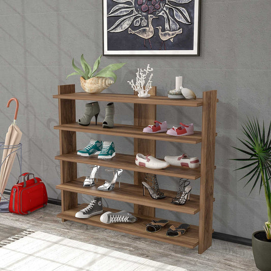 Modern Walnut Shoerack