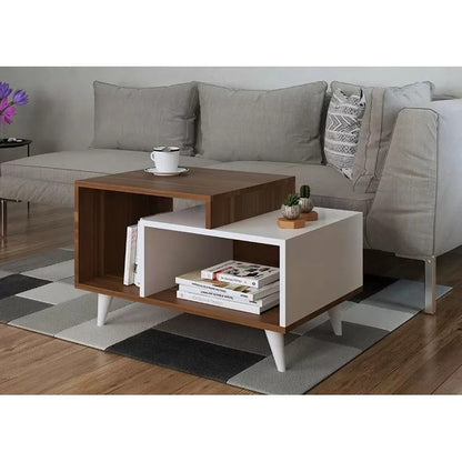 Modern White & Walnut Coffee table 100x50x50