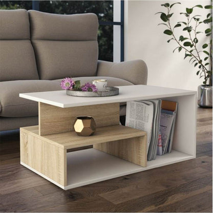 Modern Oak & White Coffee table 100x50x40