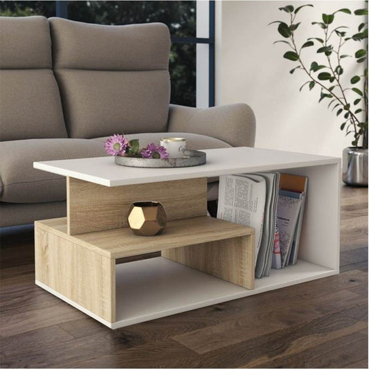 Modern Oak & White Coffee table 100x50x40